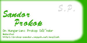 sandor prokop business card